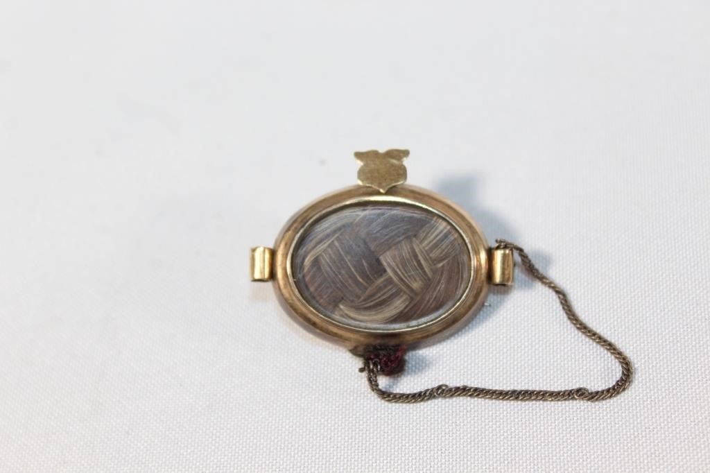 1858 Engraved Locket with Hair
