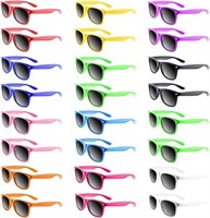 TUPARKA 24 Pack Neon Colors Sunglasses Party Favor