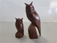 Iron Wood Horned Owls 9in X 5in Tall