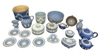 Large Collection WEDGWOOD Blue Jasperware 20+pc.