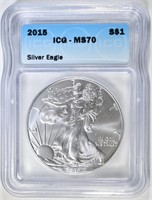 2015 SILVER EAGLE ICG MS-70