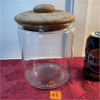 Mid century storage jar with teak lid