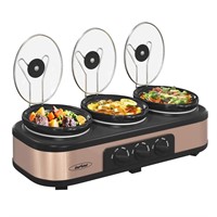 Sunvivi Triple Slow Cookers, 3x1.5 Qt Food