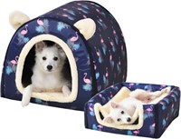 Dog Bed 2 Ways to Use Indoor Pet House with Fluffy