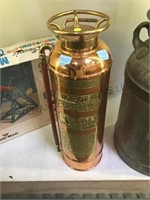 Acme vintage fire extinguisher, brass and copper,