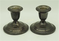 Vintage Weighted Sterling Silver Candle Holders 3"