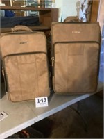 Two piece Cassini luggage, set suede