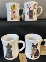 New Creative Co-op Ceramic Mug with Dogs