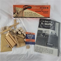 Vintage wooden train car model kit