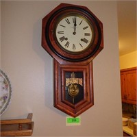 VINTAGE SIMON WITTNER REGULATOR CLOCK - RUNS 23"