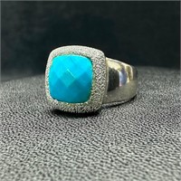 Sterling Faceted Turquoise Ring