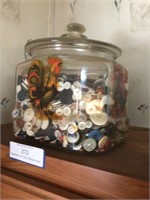 Glass Jar w/Vintage Buttons