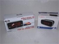 2 Clock Radios Open Package
