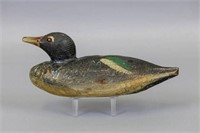 Oscar Peterson Green Winged Teal Drake Duck Decoy,