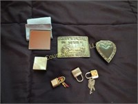belt buckle mini locks mirror trinket box