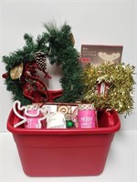 NIP Christmas Items in Red Tote