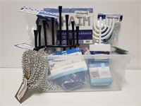 Tote of Hanukkah Items: Candles, Banners & More!