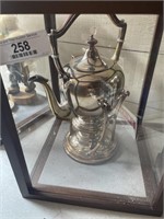 Chineese Silver tea pot with heater & display