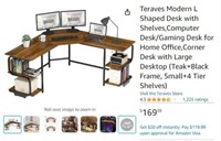 B431 Teraves Modern L Shaped Desk with Shelves