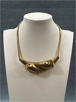 Vintage Goldtone log shape necklace