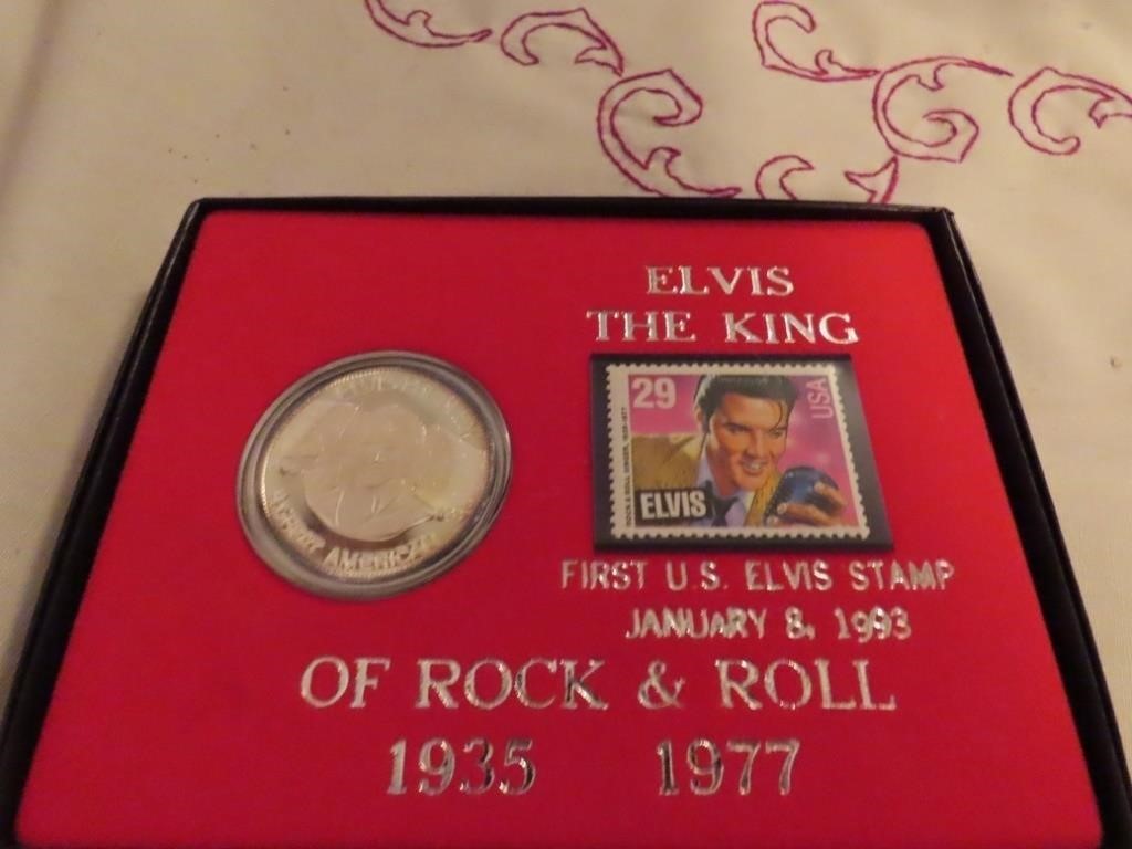1 oz. .999 fine silver Elvis coin & stamp.