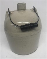 White crock jug w/ wire bail handle