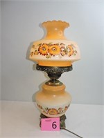 Vintage 3 Way Hand Painted Floral Hurricane Lamp