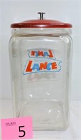 Vintage Large Lance Jar With Metal Lid