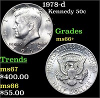 1978-d Kennedy Half Dollar 50c Grades GEM++ Unc