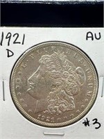 1921-D Morgan Dollar - AU