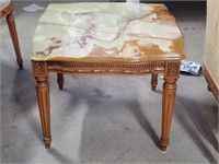 1920's 24" Jade Marble Top French End Table