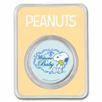 Snoopy Woodstock Baby Boy 1 Oz Colored Silver