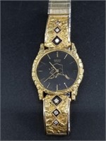 Alaska gold nuggeted Seiko quartz wrist watch with