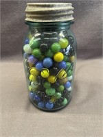 Vintage Jar of Marbles