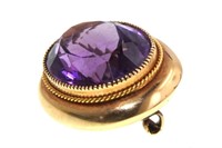 14kt gold Ryrie-Birks Oval Amethyst brooch