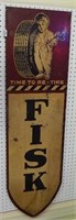 RARE 1930's FISK tire tin sign, painited steel