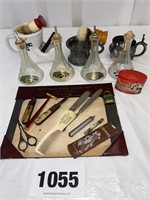 Collection of Vintage Barber Shop Items,