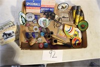 BOY SCOUT BADGES, VARIOUS TOKENS, LOCAL ITEMS