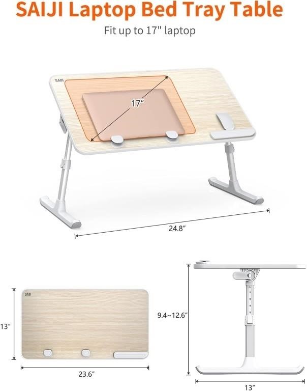 Laptop Desk for Bed, SAIJI Lap Desks Bed Trays