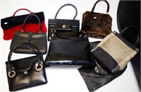 Seven various vintag ladies handbags