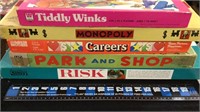 Family games, Tiddly Winks, Monopoly, Careers,