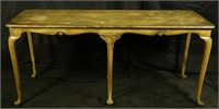 CHIPPENDALE STYLE DISTRESSED WOOD CONSOLE TABLE