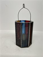 Stained glass candleholder lantern