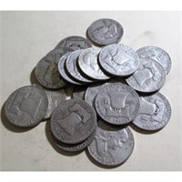 (20) Franklin Half Dollars -90% Silver