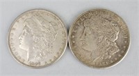 1889 & 1921 90% Silver Morgan Dollars.