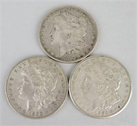 1897-O, 1900-O & 1921-S 90% Silver Morgan Dollars.