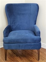 Pier 1, Bright Blue Velvet Armchair, 1/2