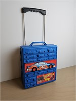 vintage hot wheels carrier case with cars, nascar