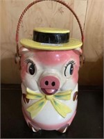 Vintage Japan, mr. Pig cookie jar, 11 inch