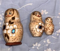 Three (3) MATRYOSHKA Nesting Dolls - The Golden